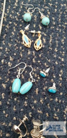 Turquoise colored stone costume jewelry