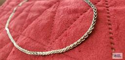 Silver colored necklace, marked 925 Sterling Italy, approximate total weight is 17.01 G