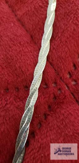 Silver colored bracelet, marked 925 Italy, approximate total weight is 3.27 G