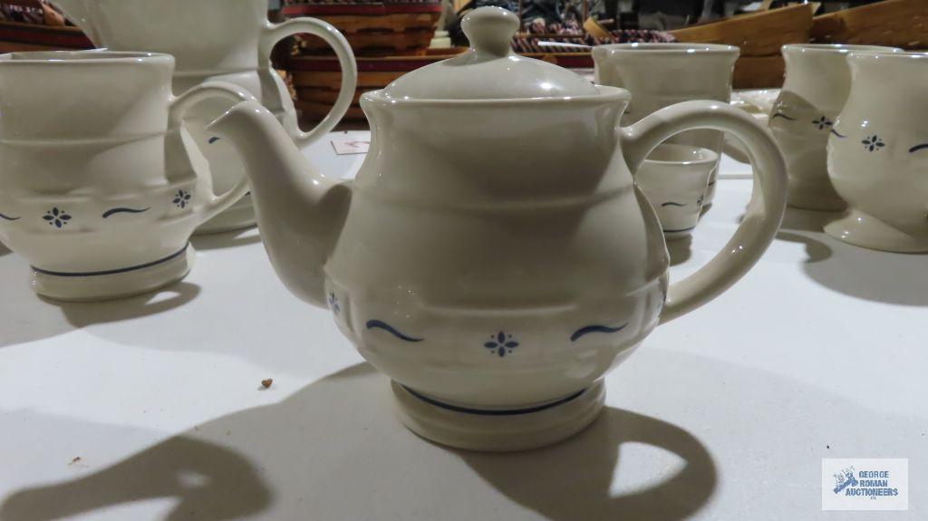 Longaberger...Pottery teapot and pitcher