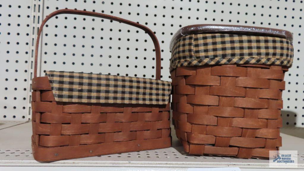 Longaberger basket and tissue box