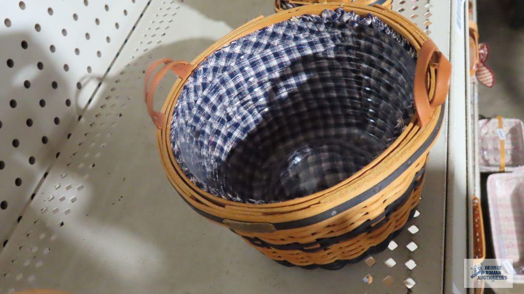 Longaberger...J.W. Collection...Miniature 2001 banker's wastebasket and 2002 corn basket