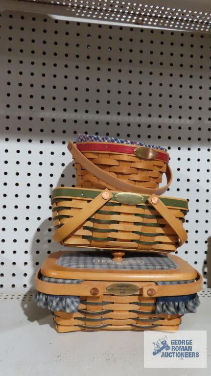 Longaberger 1999, 2001, and 2002 woven memories baskets