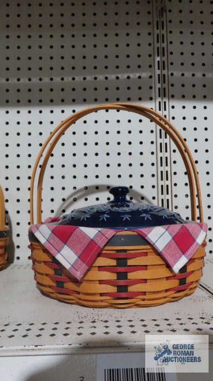 Longaberger 2001 basket and Longaberger...Pottery casserole