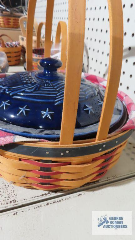 Longaberger 2001 basket and Longaberger...Pottery casserole