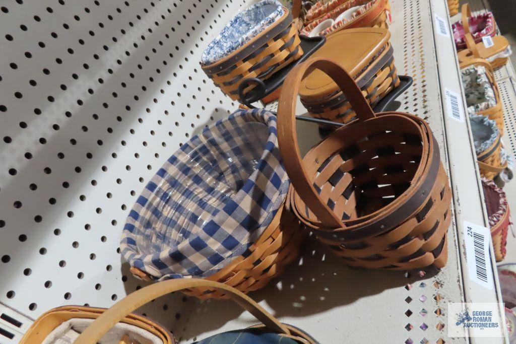 Longaberger 1998 and 2002 striped baskets