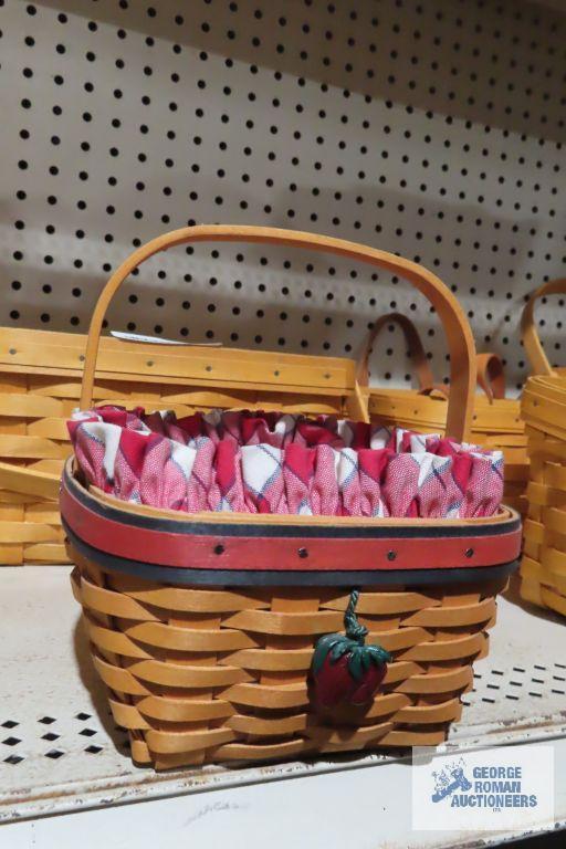 Longaberger 2001 strawberry basket and 2000 century celebration basket