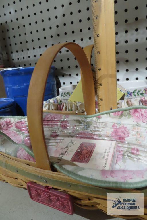 Longaberger 2001 peony basket and 2000 planter basket