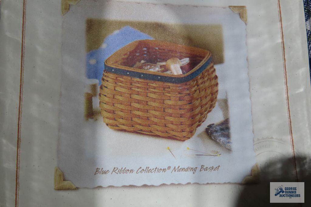 Longaberger Collectors Club lightship basket and Blue Ribbon Collection mending basket