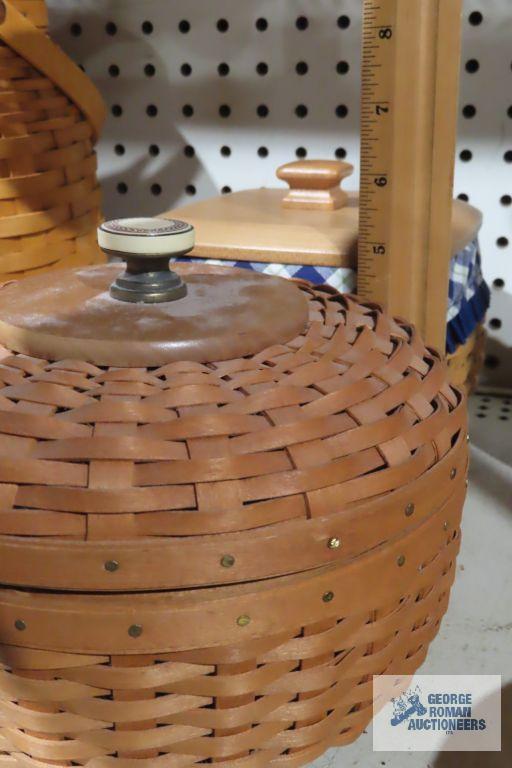 Longaberger Collectors Club lightship basket and Blue Ribbon Collection mending basket