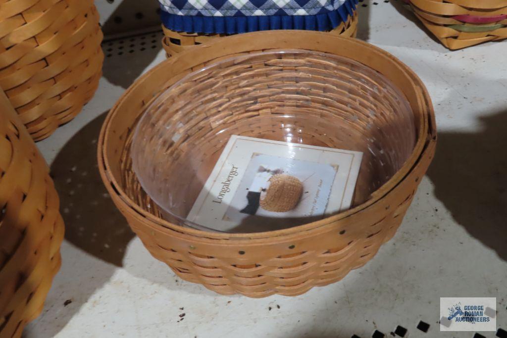 Longaberger Collectors Club lightship basket and Blue Ribbon Collection mending basket