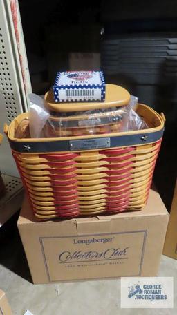 Longaberger whistle-stop basket and miniature inaugural basket