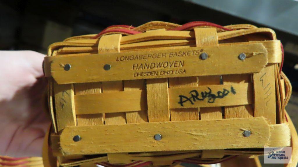 Longaberger whistle-stop basket and miniature inaugural basket