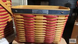 Longaberger whistle-stop basket and miniature inaugural basket