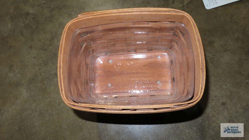 Longaberger 1999 miniature and 1989 large cradle baskets