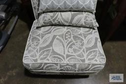 Gray and white accent chair