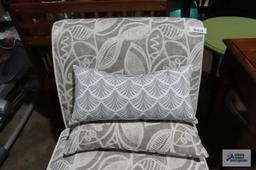 Gray and white accent chair