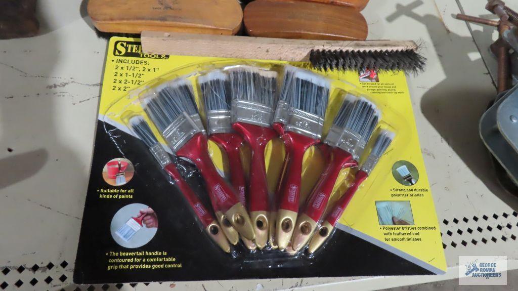 Shoe shining brushes,...Cornwell...Quality Tools VH-14-1 rasp, paint brushes and wire brush