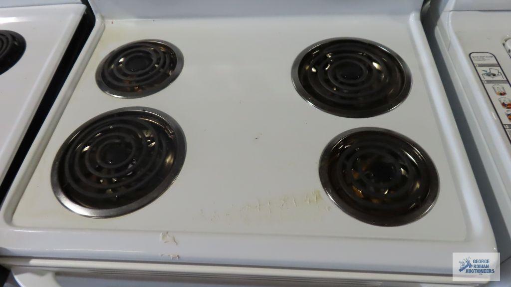 Frigidaire four burner electric stove, model number FFEF3015PWB