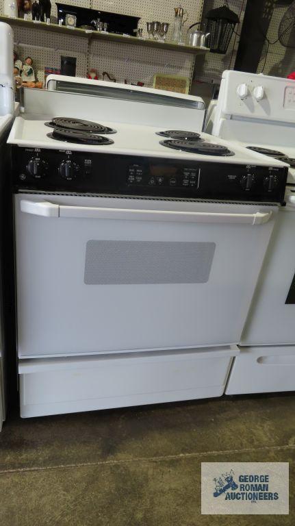 GE four burner electric stove, model number JSP2680W1WH