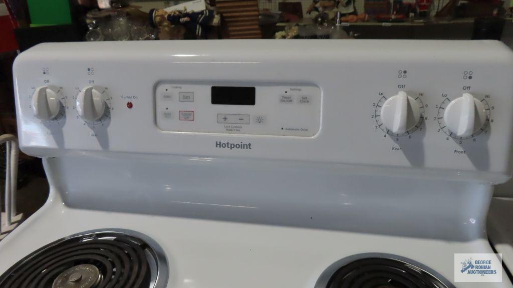 Hotpoint four...burner electric stove, model number RBS360DM2WW