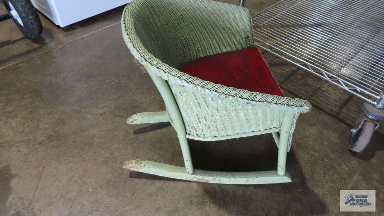 Child's vintage wicker rocking chair