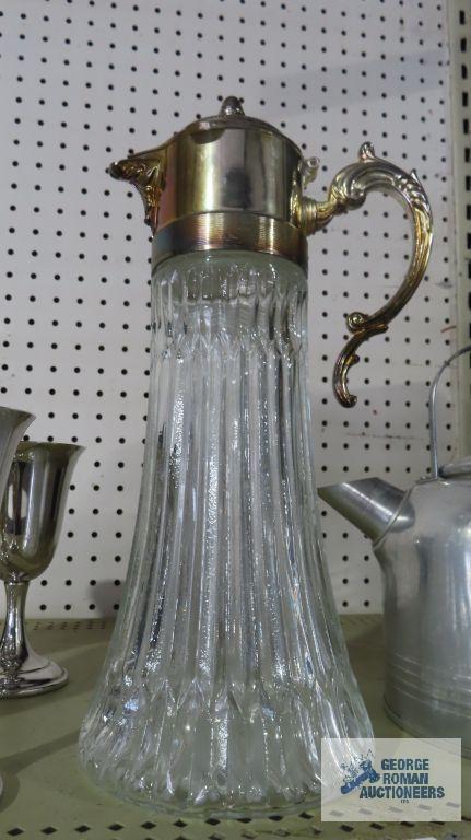 FB Rogers Silver Company Italy glass and silverplate coffee carafe/pitcher