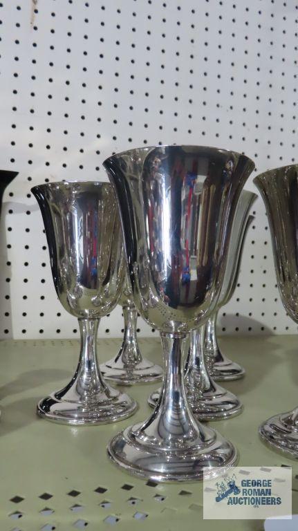 Six International Silver Company goblets