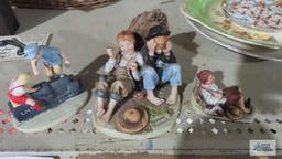 Three Norman Rockwell figurines