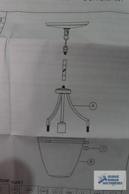 Progress Lighting pendant, including fixture, glass shade and finial