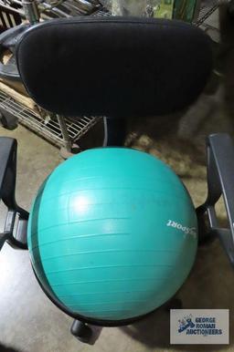 Exercise ball chair