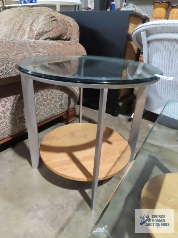 Glass...top coffee table and end table