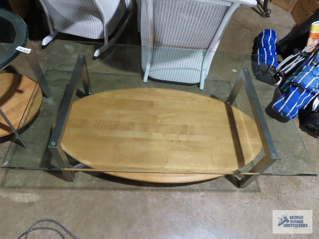 Glass...top coffee table and end table