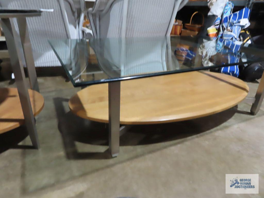 Glass...top coffee table and end table