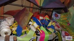 Assorted kites and kite accessories