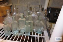 lot of antique clear glass bottles