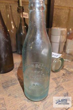 Marion Soda Water Works antique bottle, top is chipped