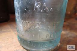 Marion Soda Water Works antique bottle, top is chipped