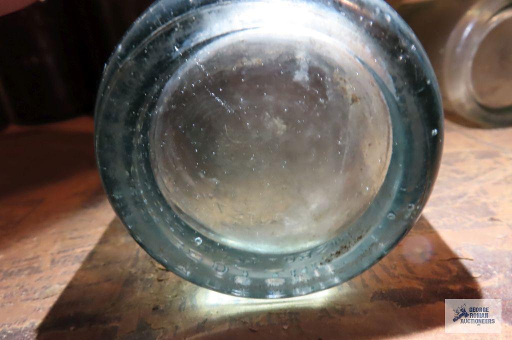 Marion Soda Water Works antique bottle, top is chipped