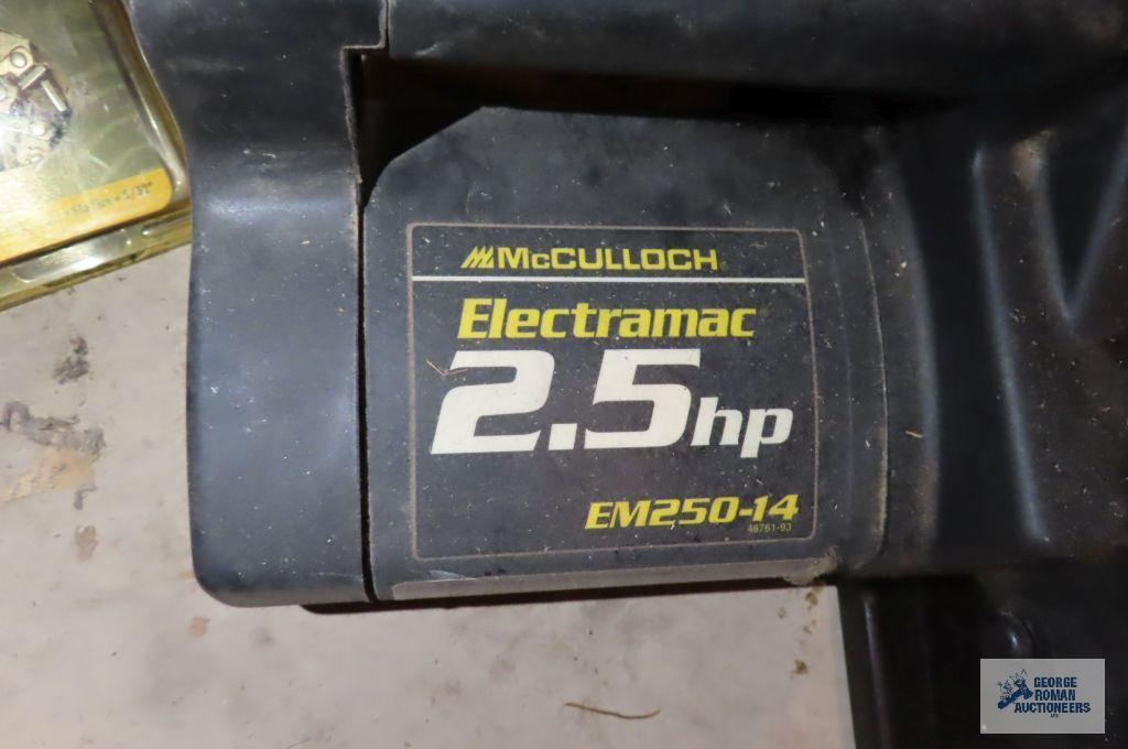McCullough Electromac, EM250-14, 2.5 hp, electric chainsaw with extra chains and bar and chain oil