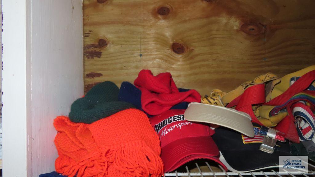 lot of hats, gloves, and etc