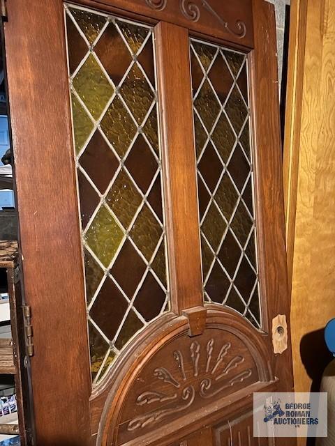 Leaded glass style exterior door, 36x80