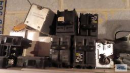 Assorted electrical breakers and etc