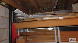 large lot of lumber, PVC pipe and ductwork