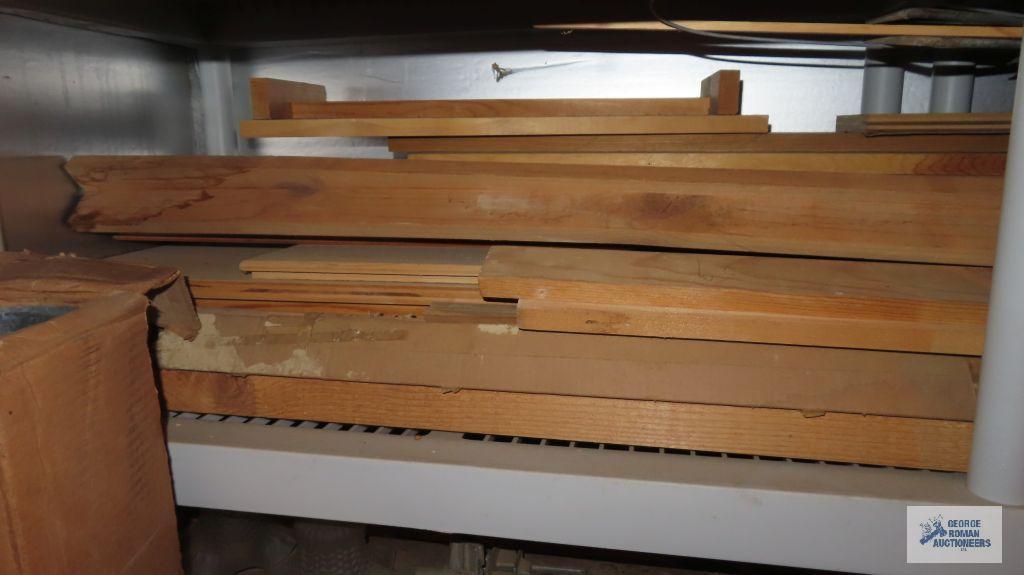 large lot of lumber, PVC pipe and ductwork