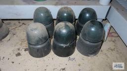 Six vintage glass insulators