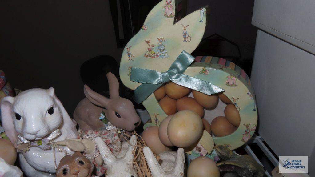 lot of Easter decorations and domed touch lights