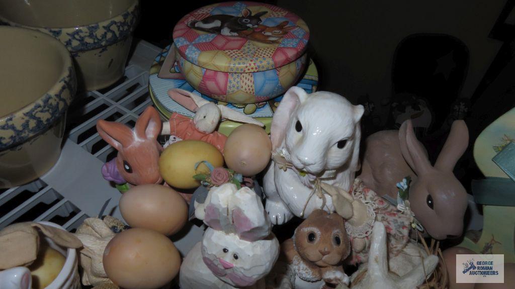 lot of Easter decorations and domed touch lights