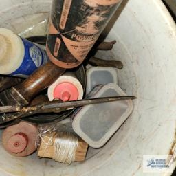 assorted tools and etc with bucket