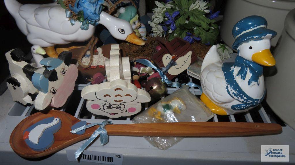 Assorted animal figurine decorations and etc